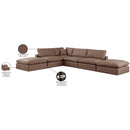  Manufacturer Color_Brown -- Comfy 157" Brown Vegan Leather Upholstered 6 pc Modular Sectional IMAGE 11
