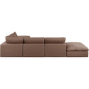  Manufacturer Color_Brown -- Comfy 157" Brown Vegan Leather Upholstered 6 pc Modular Sectional IMAGE 3