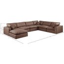  Manufacturer Color_Brown -- Comfy 158" Brown Vegan Leather Upholstered 7 pc Modular Sectional IMAGE 10
