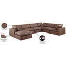  Manufacturer Color_Brown -- Comfy 158" Brown Vegan Leather Upholstered 7 pc Modular Sectional IMAGE 11