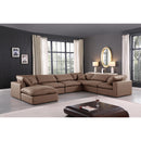  Manufacturer Color_Brown -- Comfy 158" Brown Vegan Leather Upholstered 7 pc Modular Sectional IMAGE 2