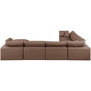  Manufacturer Color_Brown -- Comfy 158" Brown Vegan Leather Upholstered 7 pc Modular Sectional IMAGE 3
