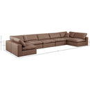  Manufacturer Color_Brown -- Comfy 197" Brown Vegan Leather Upholstered 7 pc Modular Sectional IMAGE 10