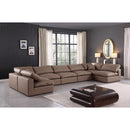  Manufacturer Color_Brown -- Comfy 197" Brown Vegan Leather Upholstered 7 pc Modular Sectional IMAGE 2