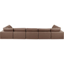  Manufacturer Color_Brown -- Comfy 197" Brown Vegan Leather Upholstered 7 pc Modular Sectional IMAGE 3