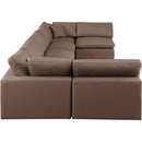  Manufacturer Color_Brown -- Comfy 197" Brown Vegan Leather Upholstered 7 pc Modular Sectional IMAGE 5