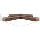  Manufacturer Color_Brown -- Comfy 157" Brown Vegan Leather Upholstered 7 pc Modular Sectional IMAGE 10