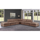  Manufacturer Color_Brown -- Comfy 157" Brown Vegan Leather Upholstered 7 pc Modular Sectional IMAGE 2