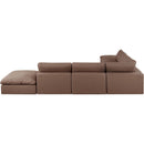  Manufacturer Color_Brown -- Comfy 157" Brown Vegan Leather Upholstered 7 pc Modular Sectional IMAGE 3