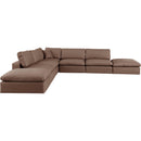  Manufacturer Color_Brown -- Comfy 157" Brown Vegan Leather Upholstered 7 pc Modular Sectional IMAGE 4