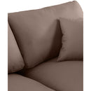  Manufacturer Color_Brown -- Comfy 157" Brown Vegan Leather Upholstered 7 pc Modular Sectional IMAGE 8