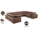  Manufacturer Color_Brown -- Comfy 158" Brown Vegan Leather Upholstered 8 pc Modular Sectional IMAGE 11
