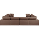  Manufacturer Color_Brown -- Comfy 158" Brown Vegan Leather Upholstered 8 pc Modular Sectional IMAGE 3