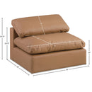  Manufacturer Color_Cognac -- Comfy Cognac Vegan Leather Upholstered Modular Armless Chair IMAGE 10