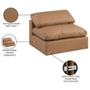  Manufacturer Color_Cognac -- Comfy Cognac Vegan Leather Upholstered Modular Armless Chair IMAGE 11
