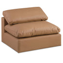  Manufacturer Color_Cognac -- Comfy Cognac Vegan Leather Upholstered Modular Armless Chair IMAGE 1