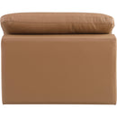  Manufacturer Color_Cognac -- Comfy Cognac Vegan Leather Upholstered Modular Armless Chair IMAGE 3