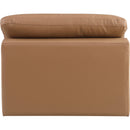 Meridian Comfy Cognac Vegan Leather Modular Armless Chair IMAGE 3