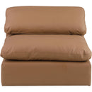 Manufacturer Color_Cognac -- Comfy Cognac Vegan Leather Upholstered Modular Armless Chair IMAGE 4