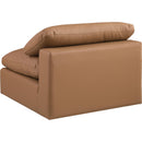  Manufacturer Color_Cognac -- Comfy Cognac Vegan Leather Upholstered Modular Armless Chair IMAGE 5