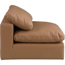  Manufacturer Color_Cognac -- Comfy Cognac Vegan Leather Upholstered Modular Armless Chair IMAGE 6