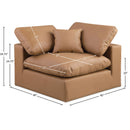 Meridian Comfy Cognac Vegan Leather Modular Corner Chair IMAGE 11