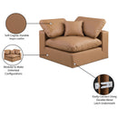  Manufacturer Color_Cognac -- Comfy Cognac Vegan Leather Upholstered Modular Corner Chair IMAGE 12