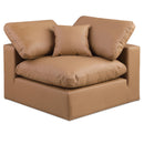  Manufacturer Color_Cognac -- Comfy Cognac Vegan Leather Upholstered Modular Corner Chair IMAGE 1