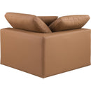  Manufacturer Color_Cognac -- Comfy Cognac Vegan Leather Upholstered Modular Corner Chair IMAGE 3