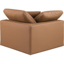 Meridian Comfy Cognac Vegan Leather Modular Corner Chair IMAGE 3