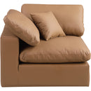  Manufacturer Color_Cognac -- Comfy Cognac Vegan Leather Upholstered Modular Corner Chair IMAGE 4