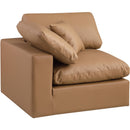  Manufacturer Color_Cognac -- Comfy Cognac Vegan Leather Upholstered Modular Corner Chair IMAGE 5