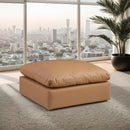  Manufacturer Color_Cognac -- Comfy Cognac Vegan Leather Upholstered Modular Ottoman IMAGE 2