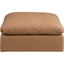 Meridian Comfy Cognac Vegan Leather Modular Ottoman IMAGE 3