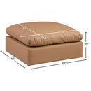  Manufacturer Color_Cognac -- Comfy Cognac Vegan Leather Upholstered Modular Ottoman IMAGE 5