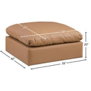 Meridian Comfy Cognac Vegan Leather Modular Ottoman IMAGE 5