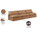 Meridian Comfy Cognac Vegan Leather Modular Sofa IMAGE 10