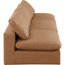  Manufacturer Color_Cognac -- Comfy 117" Cognac Vegan Leather Upholstered 3 pc Armless Modular Sofa IMAGE 5
