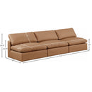  Manufacturer Color_Cognac -- Comfy 117" Cognac Vegan Leather Upholstered 3 pc Armless Modular Sofa IMAGE 9