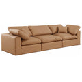  Manufacturer Color_Cognac -- Comfy 119" Cognac Vegan Leather Upholstered 3 pc Modular Sofa IMAGE 1
