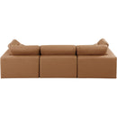  Manufacturer Color_Cognac -- Comfy 119" Cognac Vegan Leather Upholstered 3 pc Modular Sofa IMAGE 3