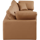  Manufacturer Color_Cognac -- Comfy 119" Cognac Vegan Leather Upholstered 3 pc Modular Sofa IMAGE 5