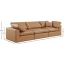  Manufacturer Color_Cognac -- Comfy 119" Cognac Vegan Leather Upholstered 3 pc Modular Sofa IMAGE 9