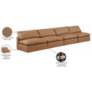  Manufacturer Color_Cognac -- Comfy 156" Cognac Vegan Leather Upholstered 4 pc Armless Modular Sofa IMAGE 10