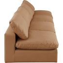 Meridian Comfy Cognac Vegan Leather Modular Sofa IMAGE 5