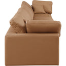  Manufacturer Color_Cognac -- Comfy 158" Cognac Vegan Leather Upholstered 4 pc Modular Sofa IMAGE 5