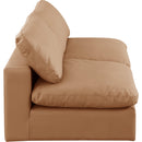 Meridian Comfy Cognac Vegan Leather Modular Sofa IMAGE 5