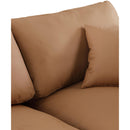  Manufacturer Color_Cognac -- Comfy 78" Cognac Vegan Leather Upholstered 2 pc Armless Modular Loveseat IMAGE 7