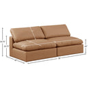  Manufacturer Color_Cognac -- Comfy 78" Cognac Vegan Leather Upholstered 2 pc Armless Modular Loveseat IMAGE 9