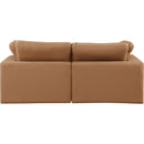  Manufacturer Color_Cognac -- Comfy 80" Cognac Vegan Leather Upholstered 2 pc Modular Loveseat IMAGE 3